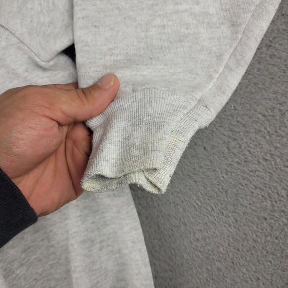 Vintage Cat Winter Sweatshirt Womens 1X Gray Collared Snowy Scenery Made USA 90s - Picture 9 of 13